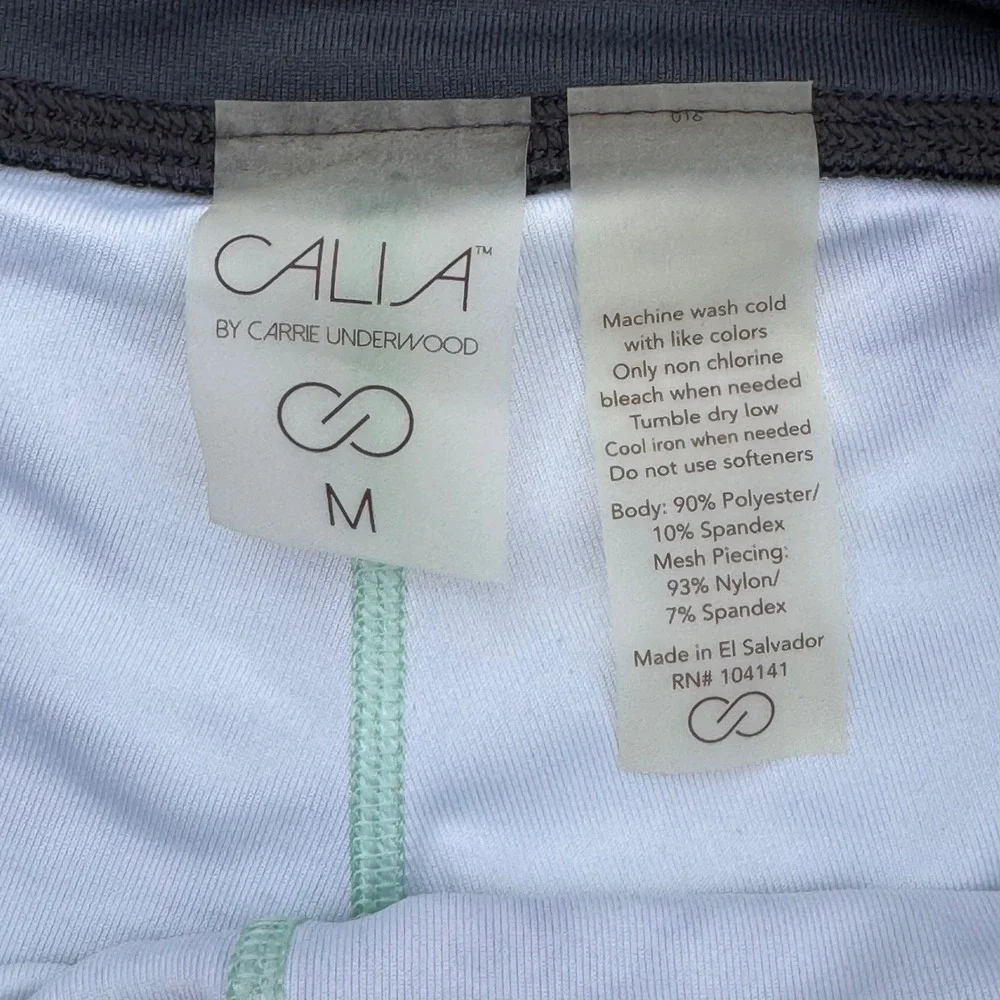 NWT Calia Carrie Underwood 2-in-1 Mesh Shorts Women Medium Gray Mint Havana Boho - Picture 6 of 11